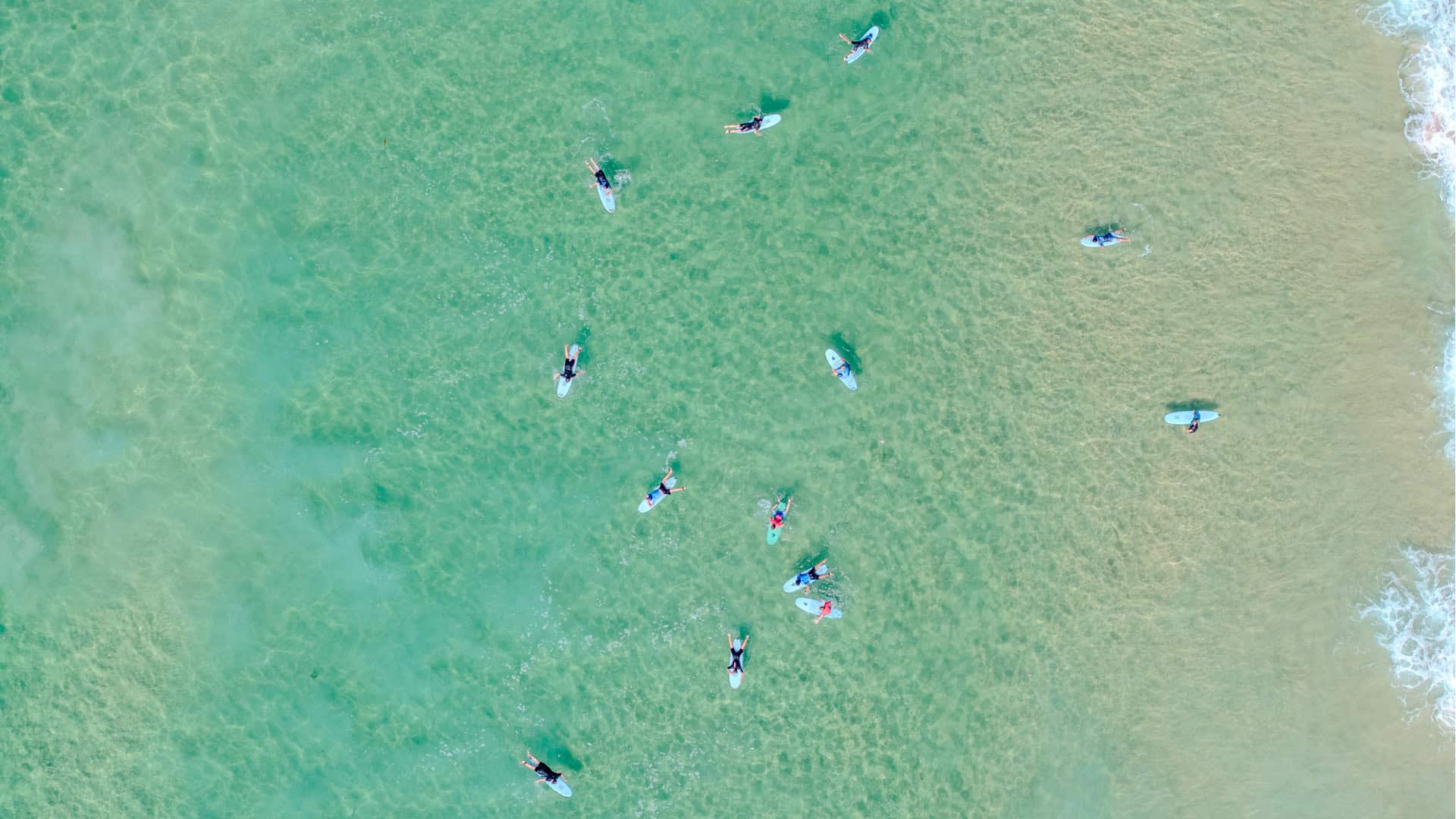 surfers from above